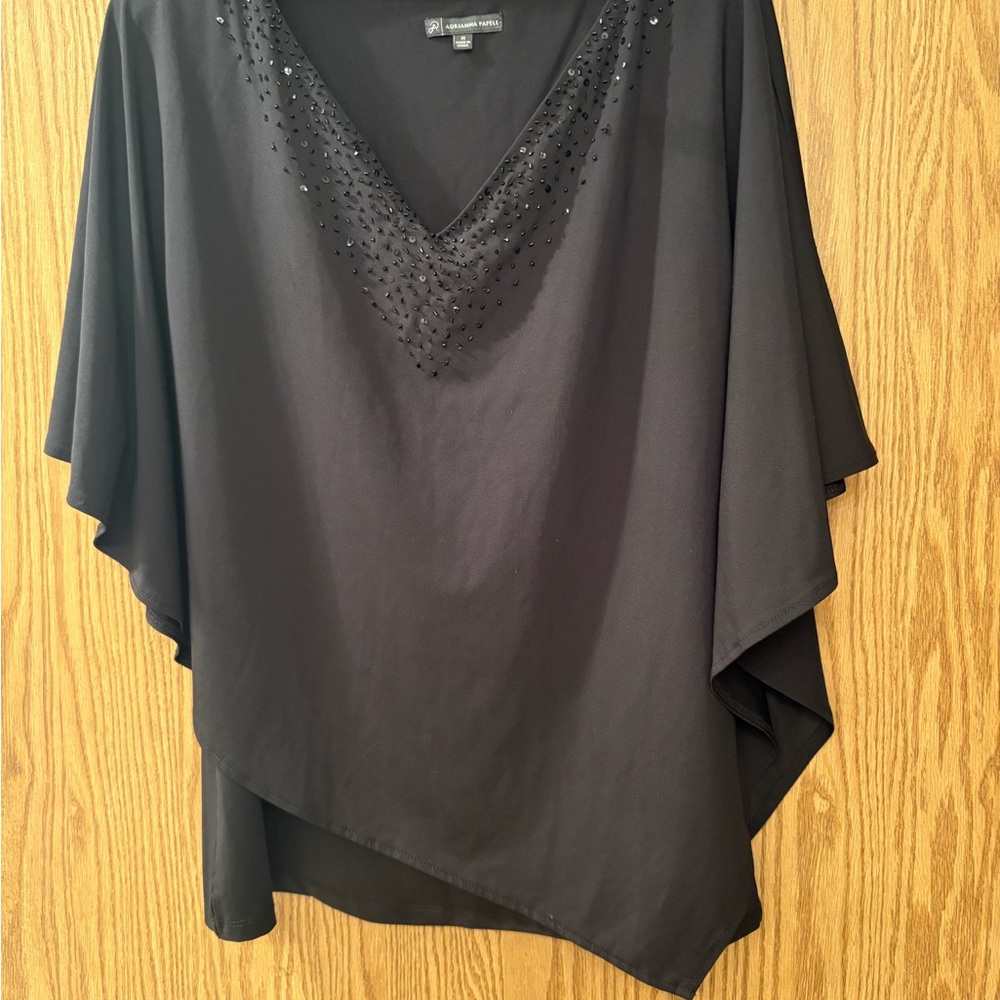 Adrianna Papell Black Beaded Top